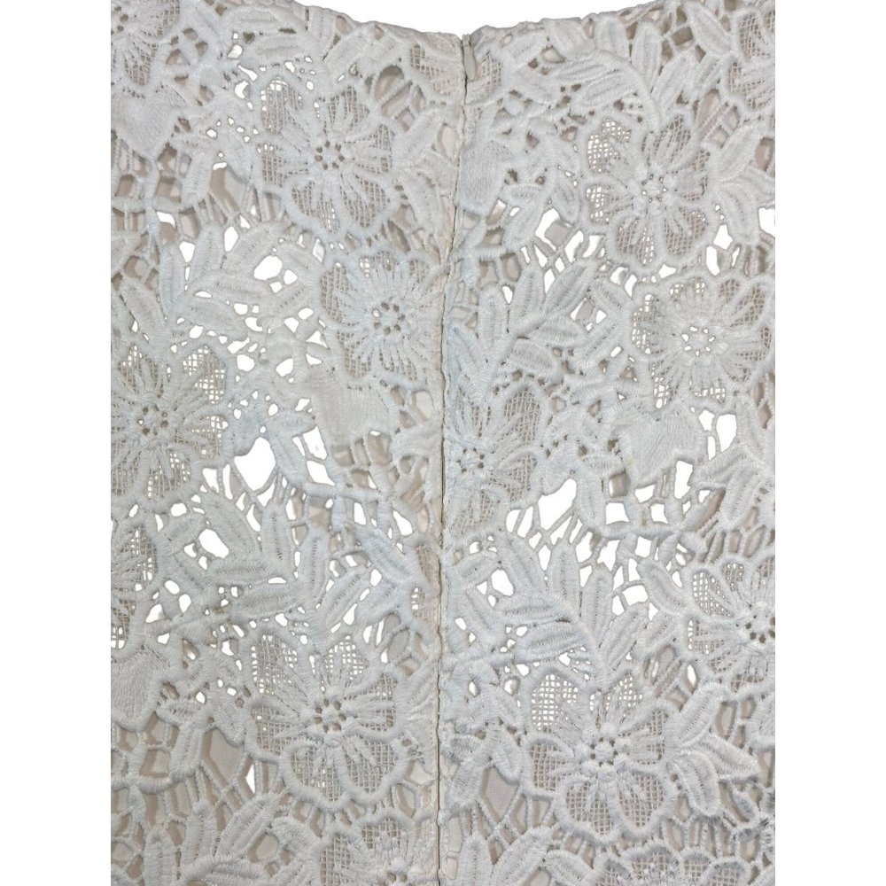 Vintage Lauren Ralph Lauren Dress Size 2 White Embroidery Lined Bodycon Wedding - Picture 3 of 14